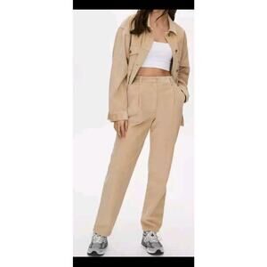 Aritzia Wilfred Free Tan High Waisted Corduroy Trousers Lennox‎ Pant Size 0